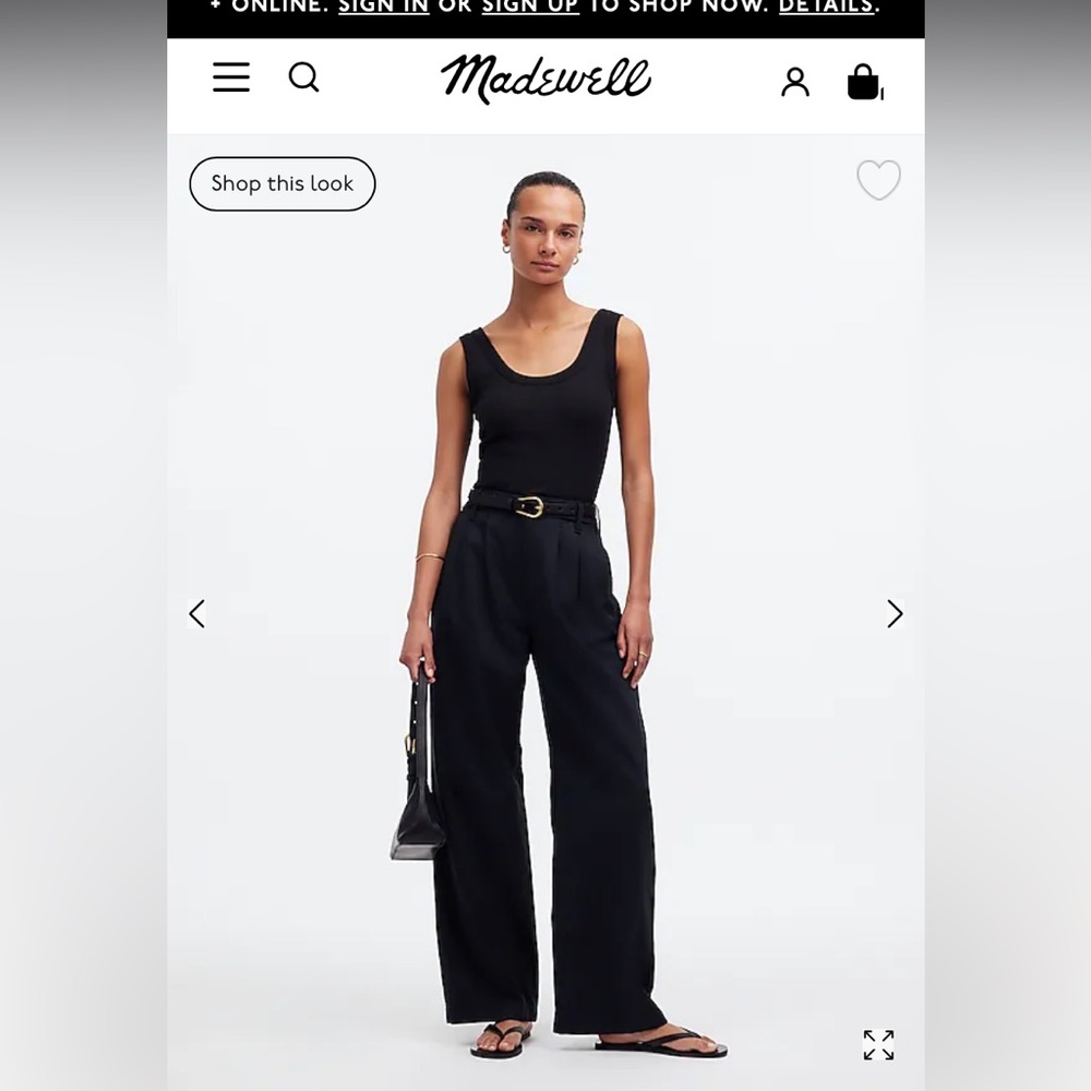 Madewell Harlow wide leg pants in black